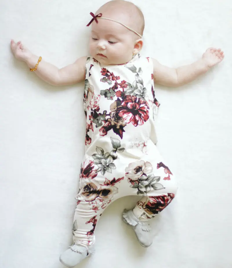 Детский летний комбинезон с пионами без рукавов|baby romper jumpsuit|baby rompersrompers rompers |
