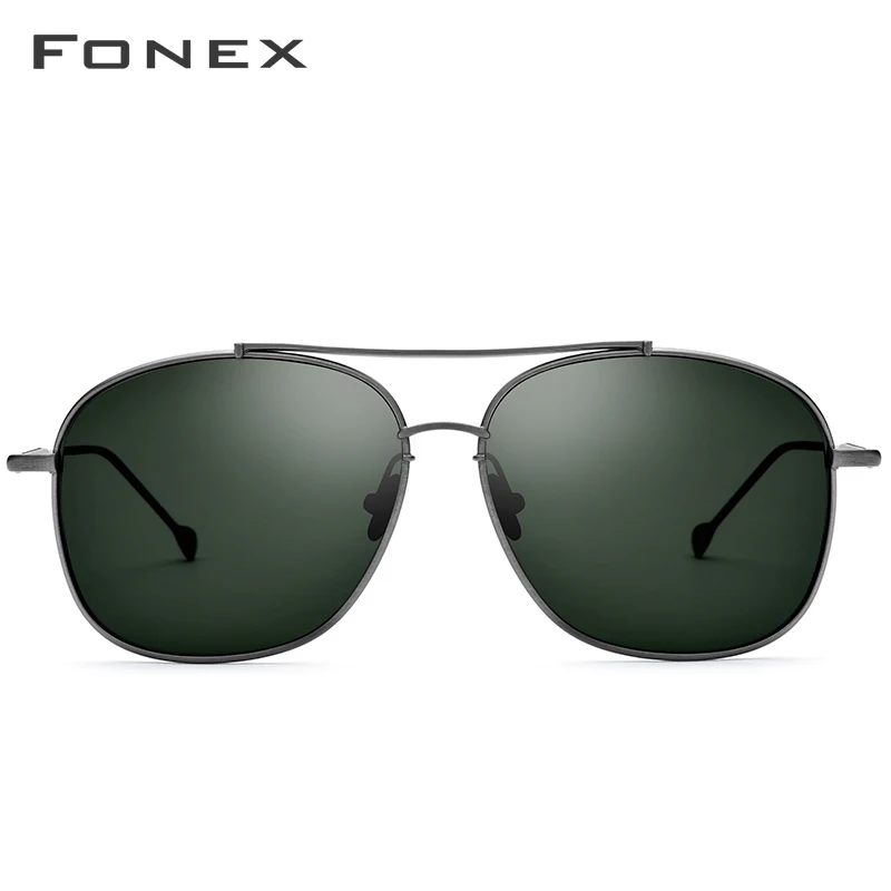 FONEX из чистого титана поляризационные солнцезащитные очки Мужские квадратные солнцезащитные очки для мужчин новые высококачественные мужские ультралегкие солнцезащитные очки 896