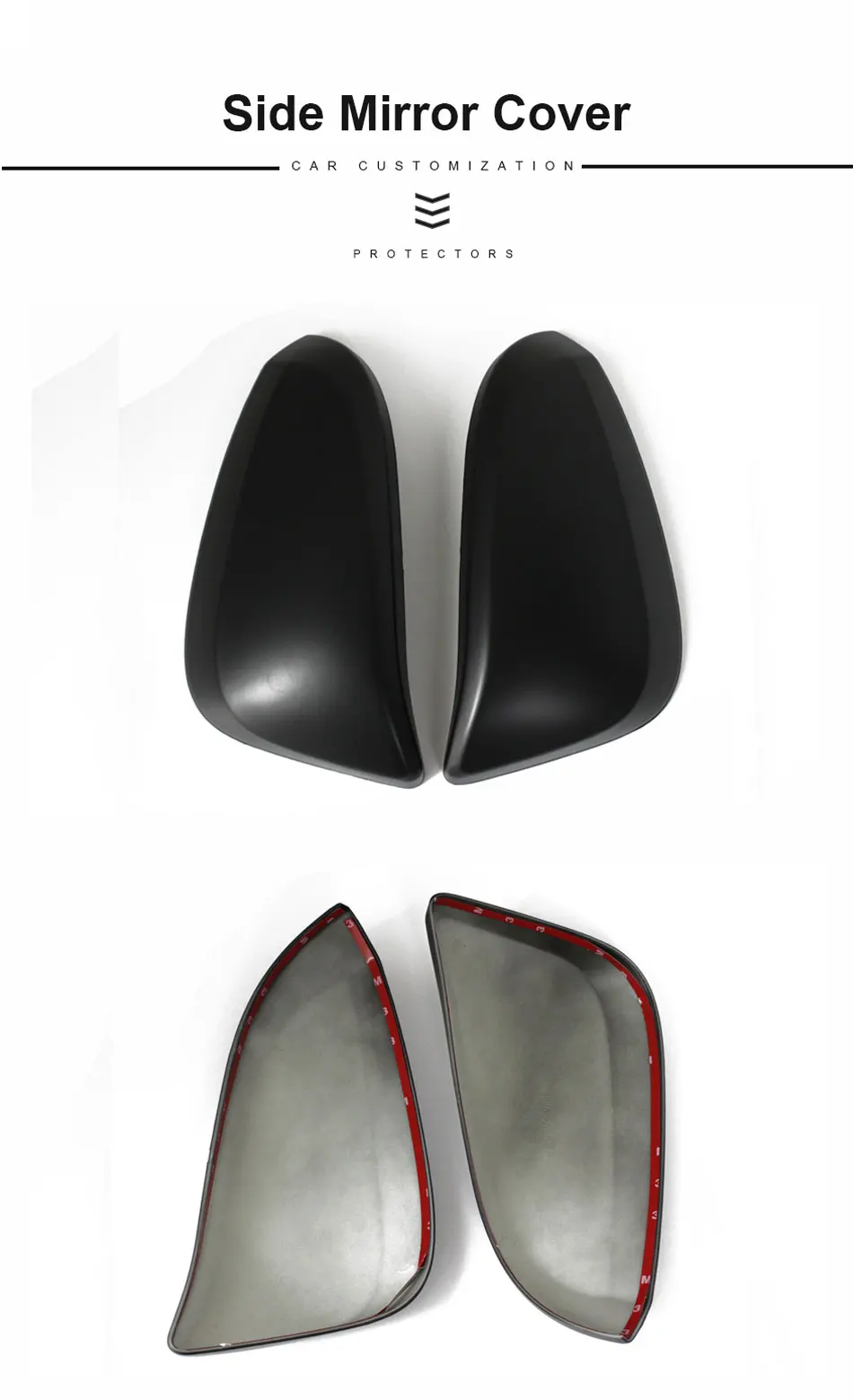 ABS black side rearview mirror cover for toyota rav4- hilux revo fortuner innova accessories YCSUNZ