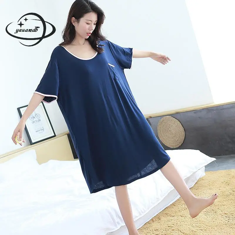 Maternity Women Dress Summer Female Dresses Clothing Half Sleeve Straight Solid Color Knee-length O-neck Ladies Clothes Y35