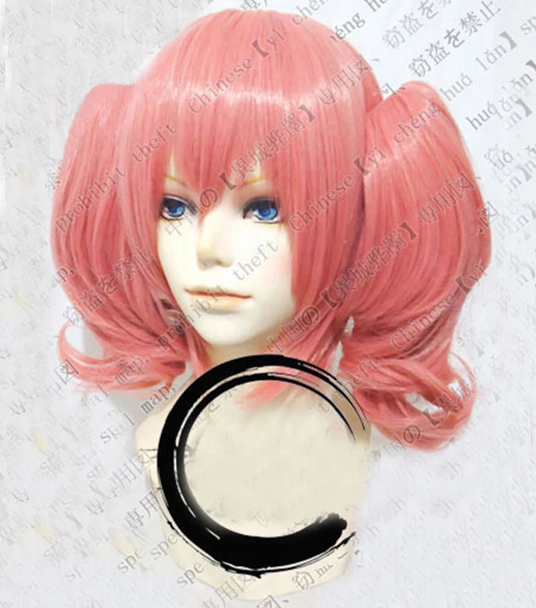 Парик для косплея Inu x Boku SS Roromiya Karuta термостойкие короткие розовые волосы с двумя