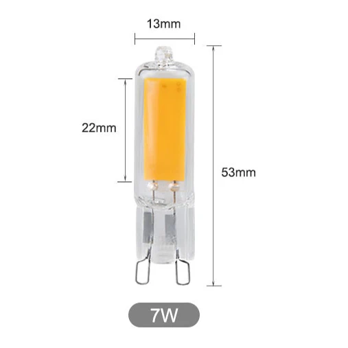 7W 220V EeeToo мини G9 светодиодный светильник ing 5 Вт 7 Вт 10 Вт COB стеклянный корпус светодиодный светильник с регулируемой яркостью 220 В заменить галогенный ультра яркий светильник для дома - Испускаемый цвет: 7W 220V