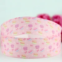 new 20 yards pink macarons printed grosgrain ribbon polyester webbing diy bow wedding decorative ribbons