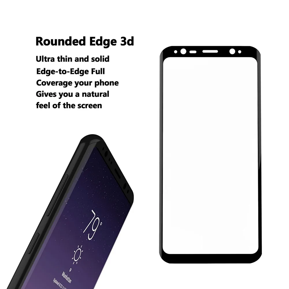 Закаленное Стекло для samsung Galaxy note8 9 H 3D изогнутые полное покрытие Экран Защитная