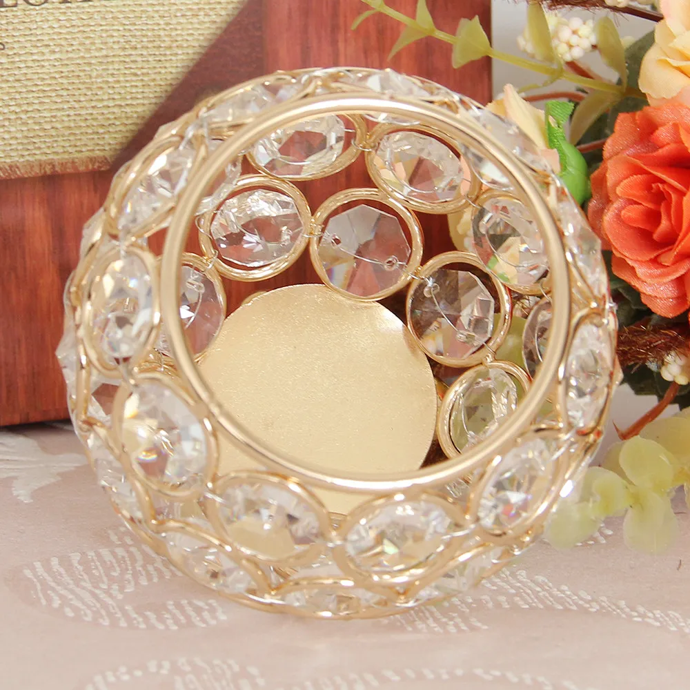 Crystal Candle Holders Bowl Tealight Candlestick Stand Wedding Party Coffee Candy Bar Table Centerpieces Holiday Home Decoration | Дом и сад