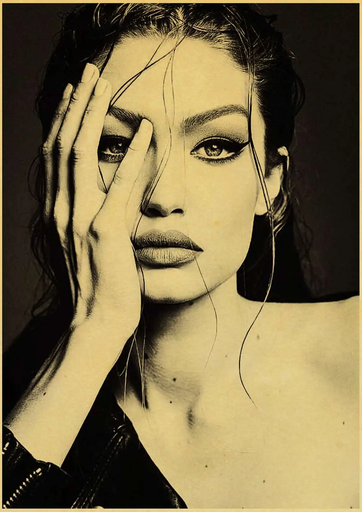 Gigi Hadid декоративная живопись/крафт-бумага/украшение стены/Бар плакат/Ретро плакат