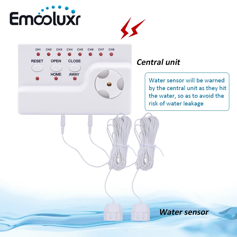 

Water Leak Detection Alarm Beeper with 2pcs Sensitive Water Sensor Cable