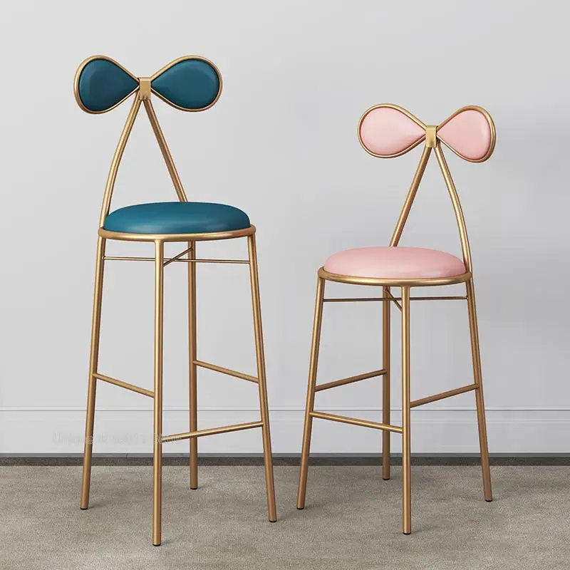 Домашний обеденный стул с бабочками золотой барный для макияжа современный