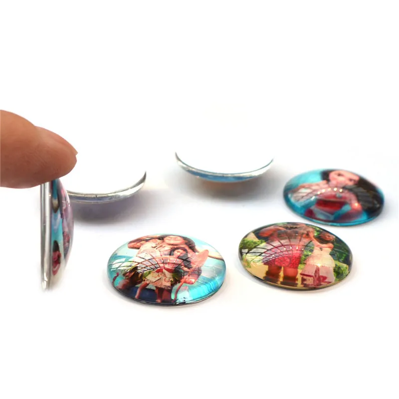 Стеклянный кабошон 20 мм смешанный круглый Моана камея с фотографией