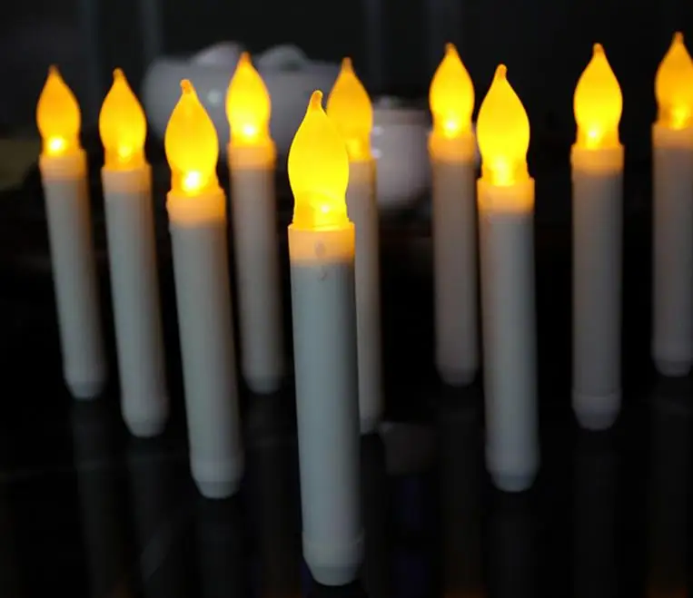 

Dance LED Electric Long Candle Light Flameless Candles Battery Operated Tealights Christmas Wedding Party Decor warm white