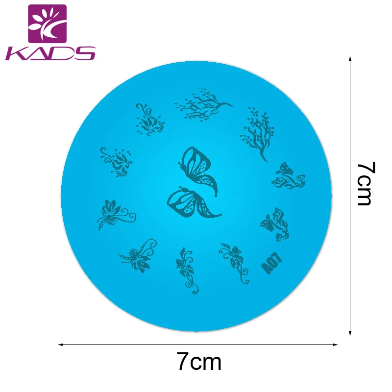 KADS A07 Искусства Ногтя Штамповка Плиты Изображения Круглый Нержавеющей Стали