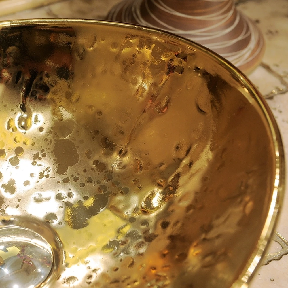 Умывальник Овальный умывальник керамический Европейский цвет Золотой