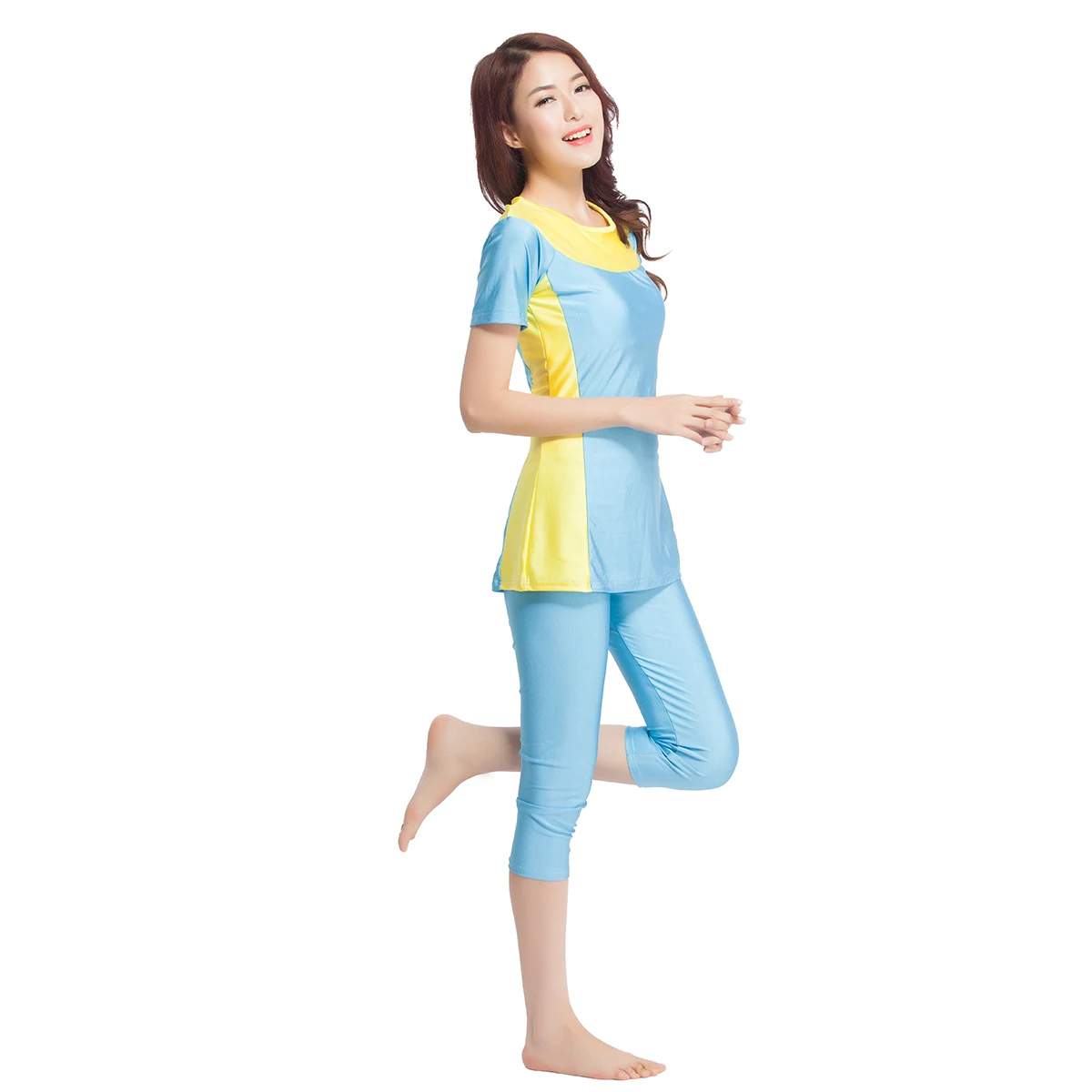 Женский купальный костюм с рукавом фонариком скромная мусульманская одежда для