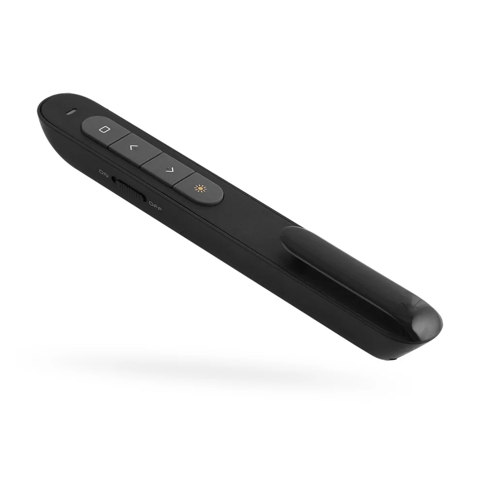 ThundeaL 2,4 ГГц USB беспроводной Презентер красная лазерная указка PPT RF дистанционная указка для Powerpoint проектор для презентаций ПК - Цвет: Black