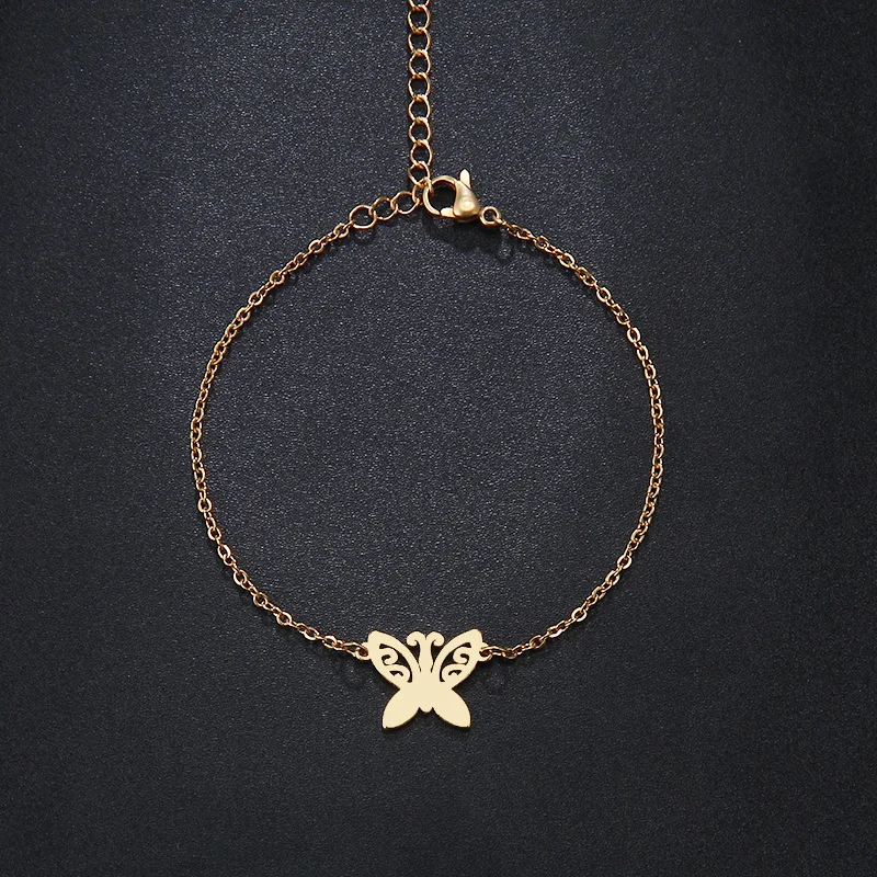 Женский браслет из нержавеющей стали CACANA золотистого и серебряного цвета с