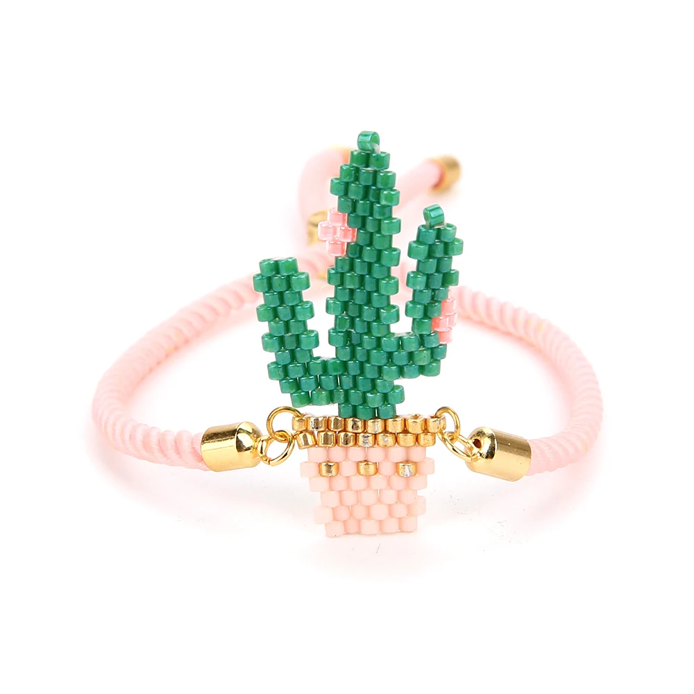 Go2boho Миюки браслет Pulseras Mujer Moda 2019 Delica бусины розовый зеленый фотокактус женские