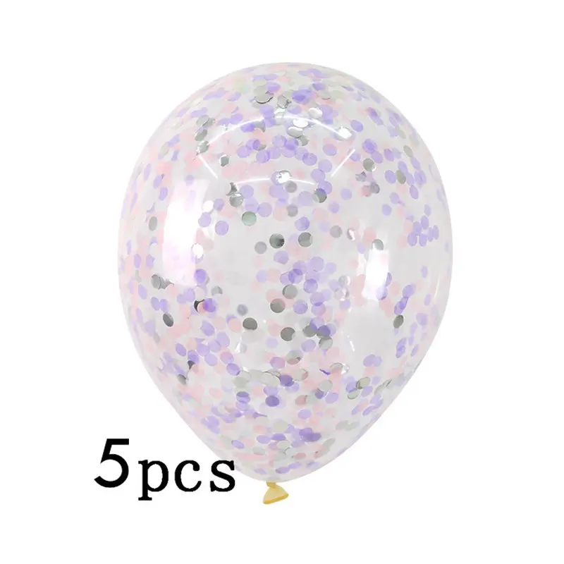 5pcs confetti Партия Единорог тема воздушные шары 18 дюймов звезда круглый шар Декор для вечеринки в честь Дня рождения Дети Радуга воздушные шары Единорог вечерние поставки - Цвет: 5pcs confetti
