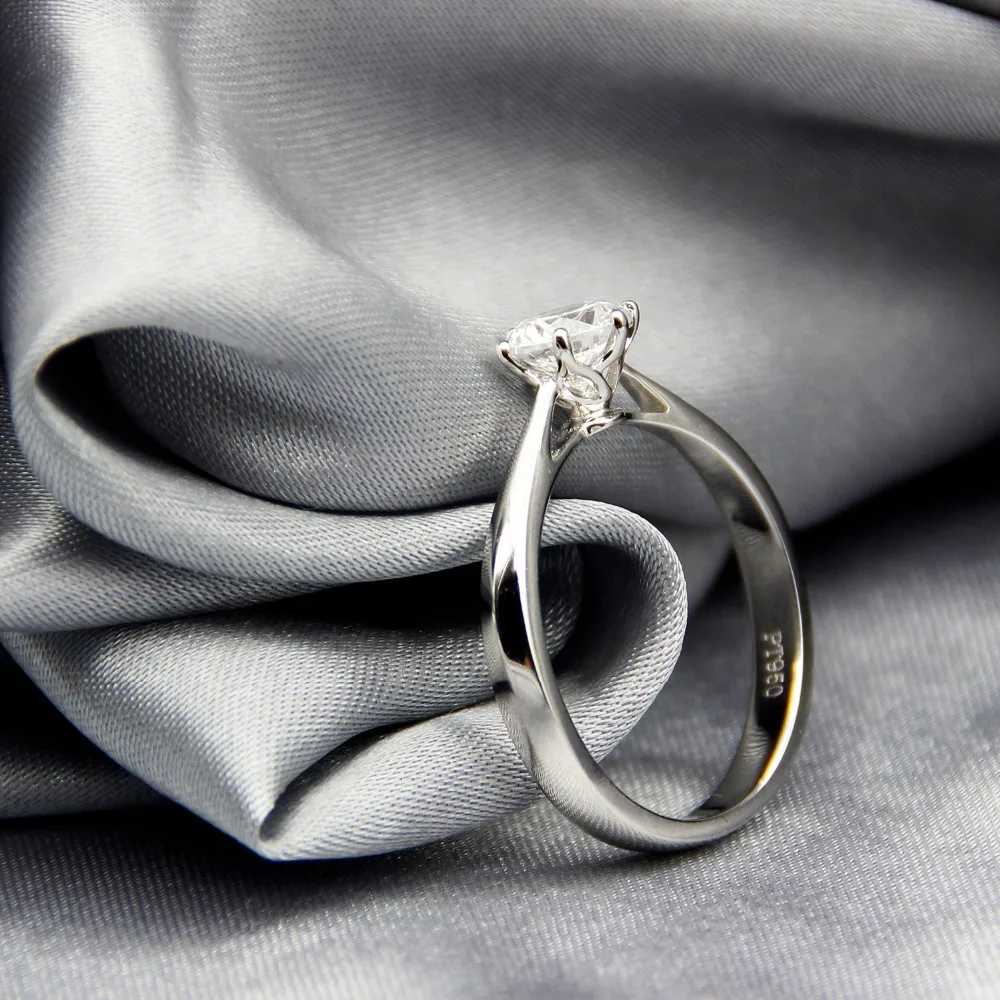 LASAMERO 0.5ct искусственный бриллиант моасаниты 6 зубцов стерлингового серебра 925