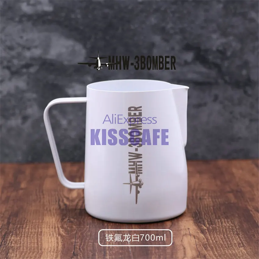 White 700ml Кувшин для крема из нержавеющей стали, чашка для латте, молочный кувшин, кружка для кофе, молока, молока, эспрессо, пенообразующее средство для кофе - Цвет: White 700ml