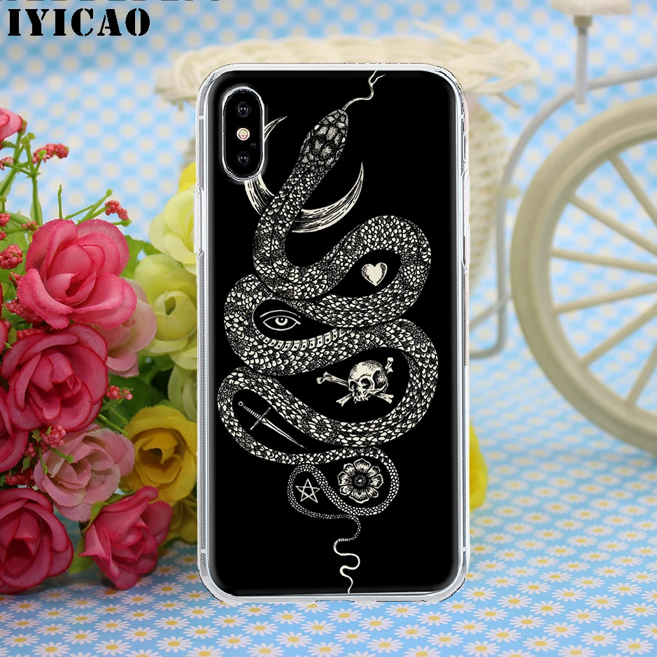 IYICAO цветок дракон змея жесткий чехол для iPhone 4 4S 5 5S Se 6 7plus 8 8Plus X XS MAX XR 6s Plus 11 pro max |