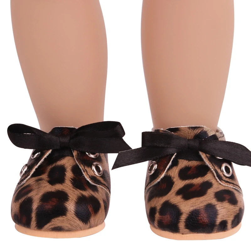 Кукольная обувь для девочек 18 дюймов модная с леопардовым бантом американские