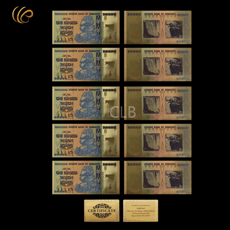 WR красочная коллекция 100 триллион долларов позолоченная банкнота копия денег с