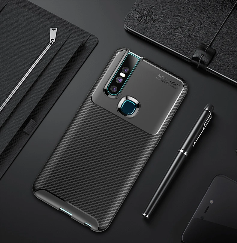 Чехол для VIVO V11 Pro из углеродного волокна, ударопрочный, из мягкого TPU, для Vivo V11i Y17 Z5X Y11 Y12 Y15 Y19 V15 S1 X27 Coque Fundas on.