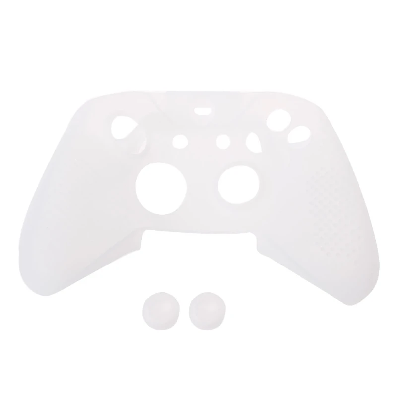 XINYUANSHUNTONG Противоскользящий силиконовый чехол 2 джойстика для Xbox One S Slim/X контроллер - Цвет: White