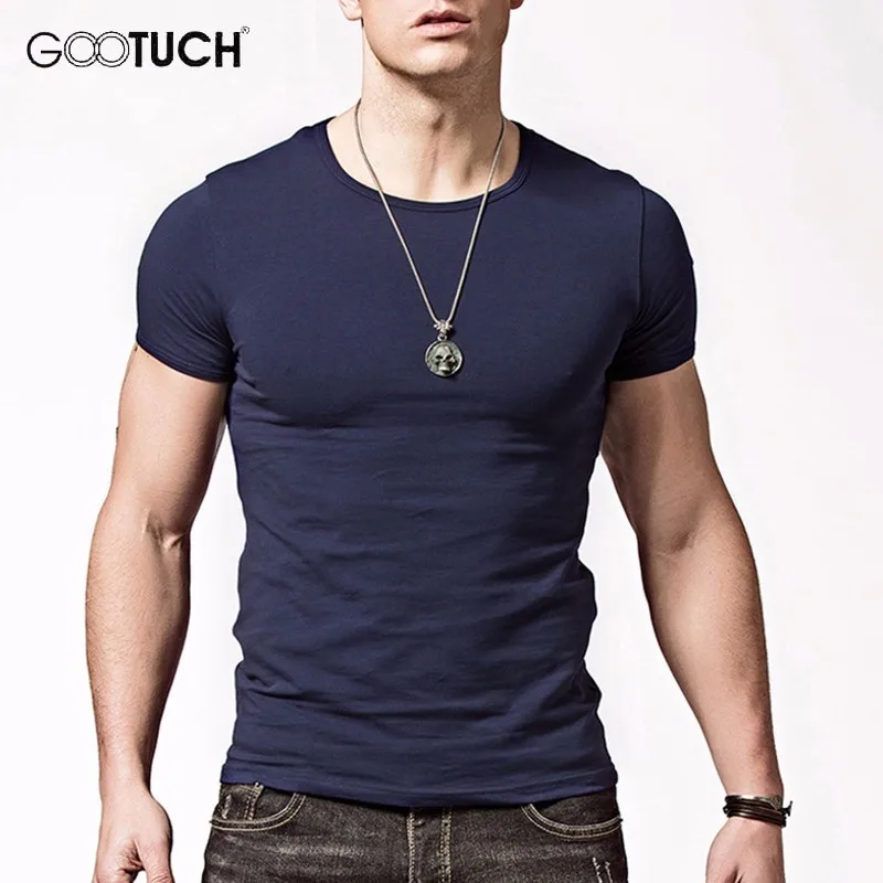 Мужская хлопковая майка размера плюс футболка с круглым вырезом и короткими