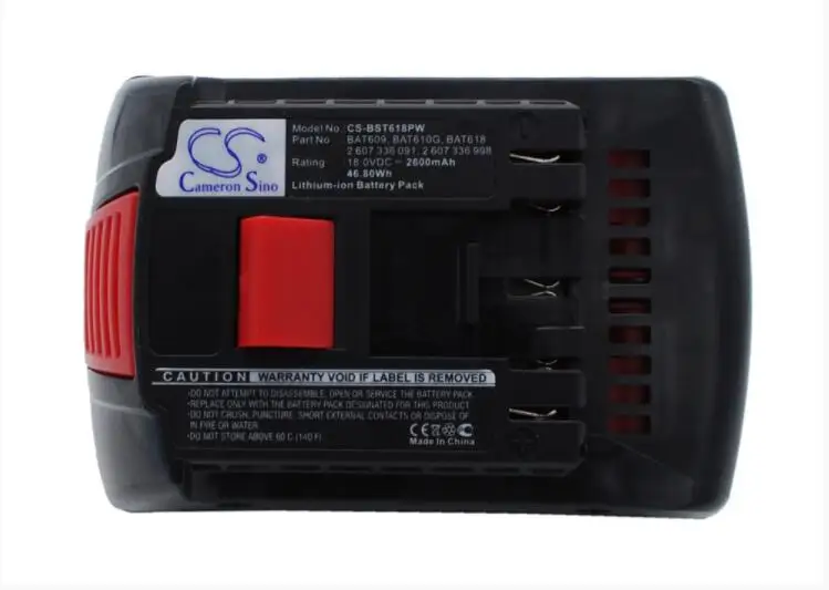 Аккумулятор Cameron Sino 2600 мАч для BOSCH 17618 3601H61S10 CCS180 CRS180B GDR 18 V-LI 2 607 336 091 BAT610G |