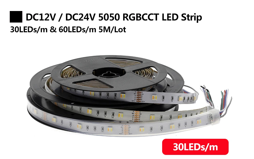 RGBCCT Светодиодная лента 5050 12 В/24 В 5 цветов в 1 чипах RGB+ WW+ CW 60 Светодиодный s/m 5 м/лот RGBW светодиодный светильник 5 м/лот