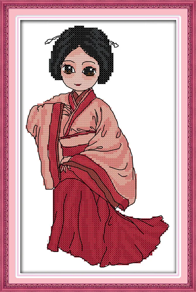 Красавица Hanfu (4) рассчитана на ткань DMC 14CT 11CT вышивка крестиком наборы для вышивки