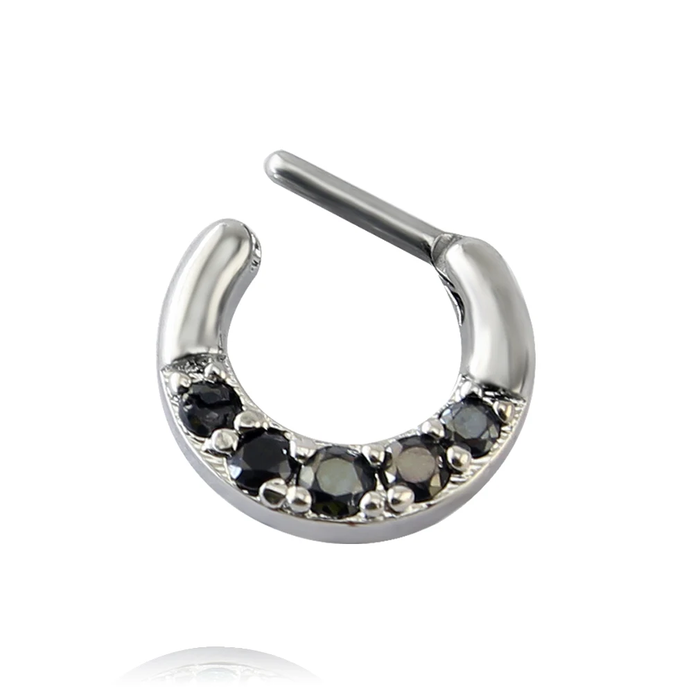 Кольцо для носа с циркониевой перегородкой циркониевые круглые штанги подковы