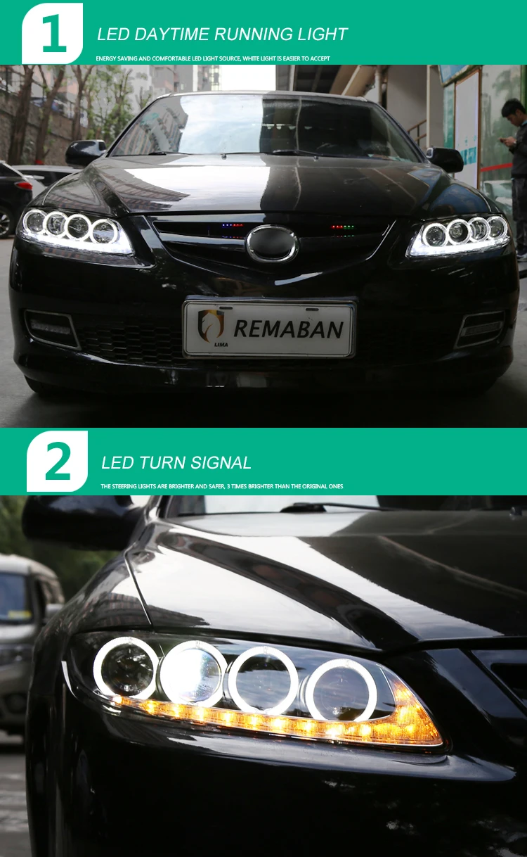 Автомобильный Стайлинг, Головной фонарь, чехол для Mazda 6 M6, фары для фар, мазда 6, светодиодный фонарь, DRL Объектив, двойной луч, би-ксенон, автомобильные аксессуары