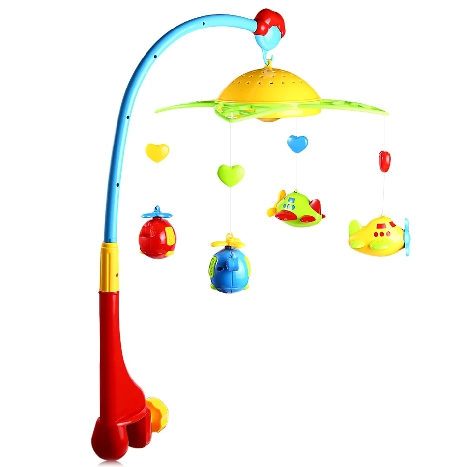 Горячая Распродажа вращающиеся на 360 градусов детские погремушки Музыкальный