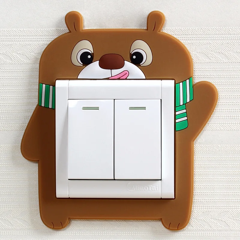 14 DIY Забавный милый мультфильм собака переключатель наклейки настенные наклейки украшение дома украшение спальни и гостиной горячая смола - Цвет: 14