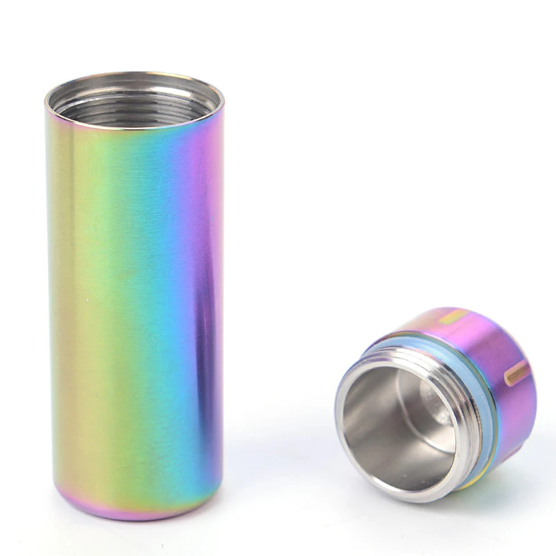 

Stainless Steel Waterproof Capsule Seal Bottle Outdoor EDC Survival Pill Box Case Container Portable Pill Bottle Tank