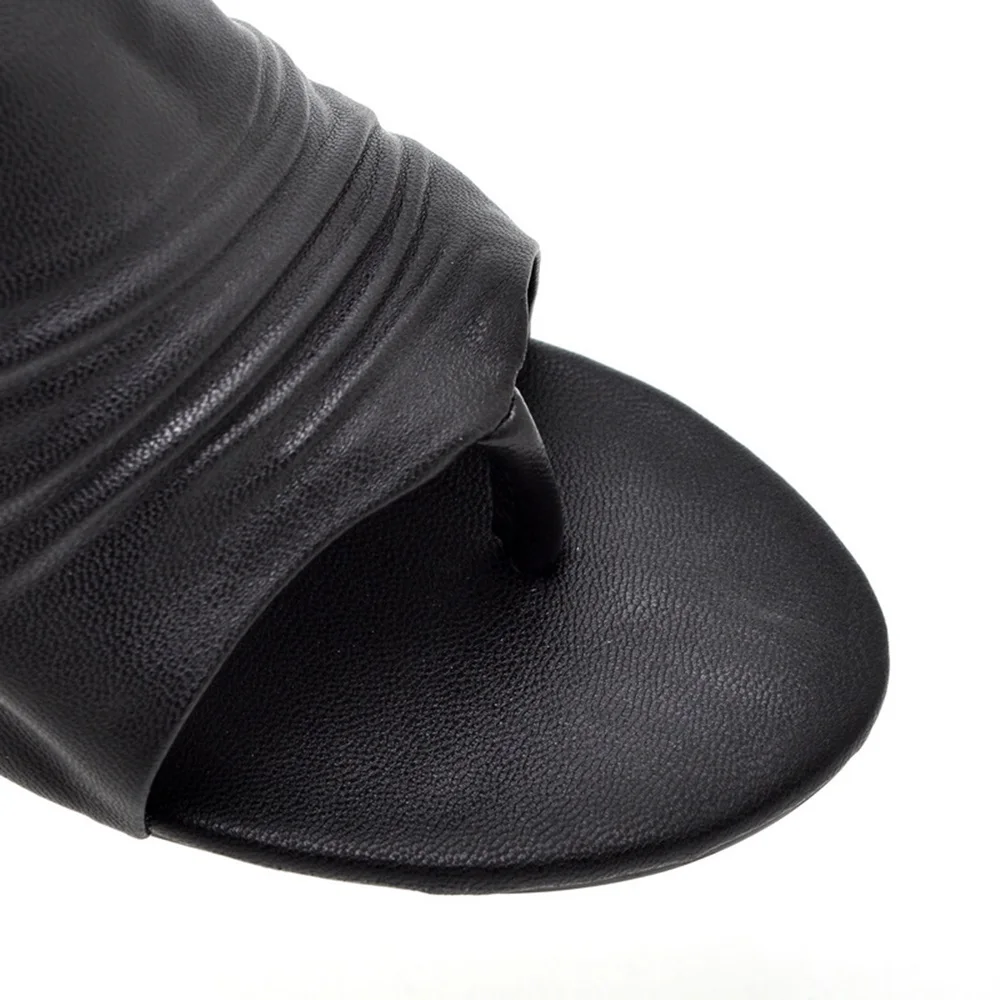 

Smirnova 2018 popular hot sale stiletto high heels fashion slippers high quality pu leather solid color women slippers