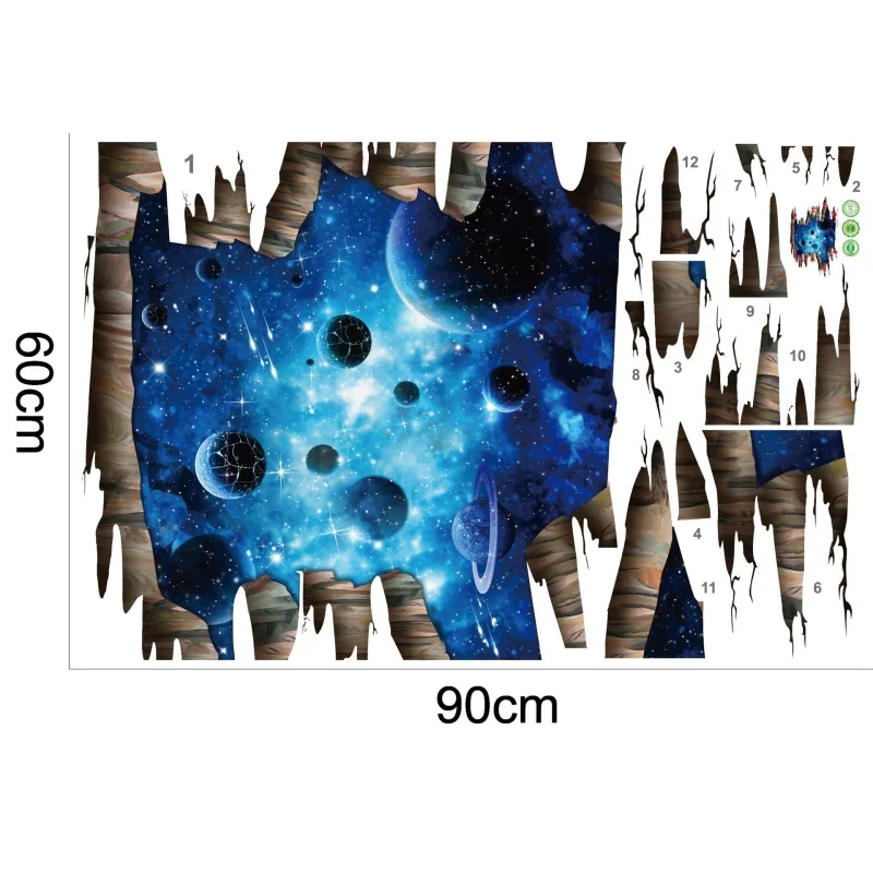 3d космический Космос галактика детские настенные наклейки для детской комнаты