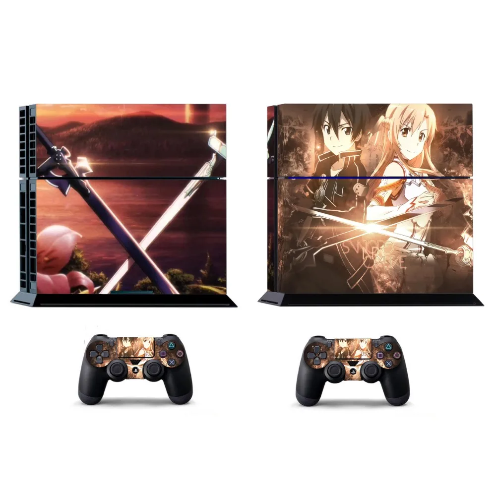 Sword Art Online 394 наклейка для PS4 Виниловая Sony PlayStation 4 и 2 наклейки контроллеров PS4|online