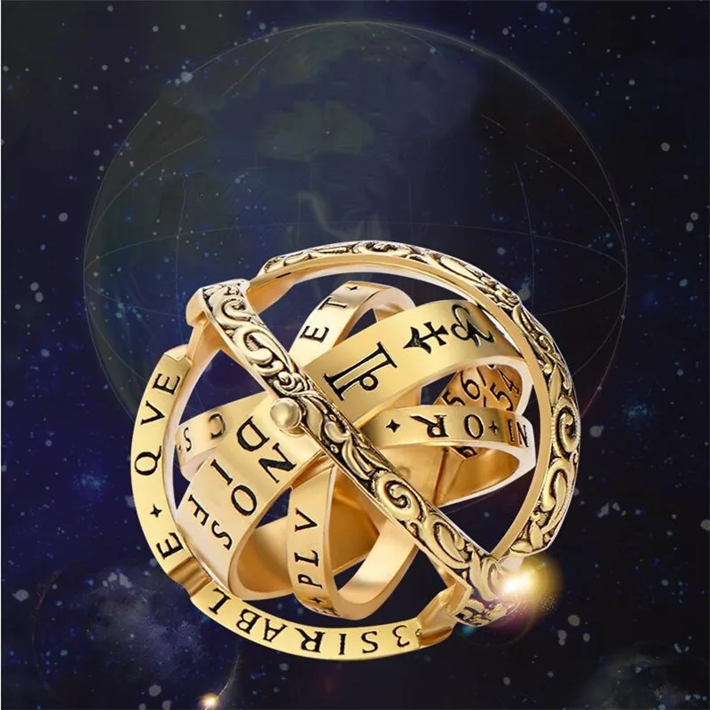 Кольцо с астрономическим шариком компактное вращающееся астрономическое