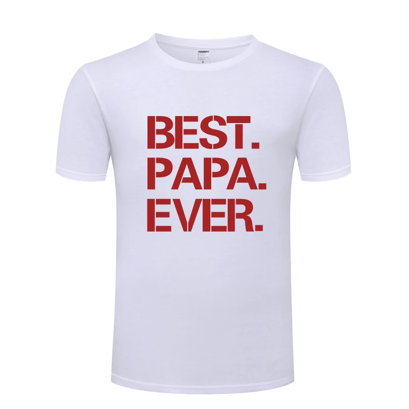 Best Papa никогда не Творческий Fathers Day Gift мужских повседневных футболок с коротким