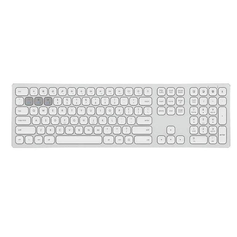 Silver Ультра тонкая 4,0 Bluetooth и 2,4 ГГц беспроводная клавиатура, алюминиевый металлический корпус/продолжительная работа с удобными круглыми клавишами - Цвет: Silver