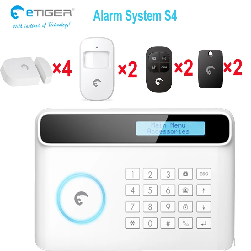 DIY все беспроводные системы сигнализации комплект 4 двери контакт 2 PIR детектор