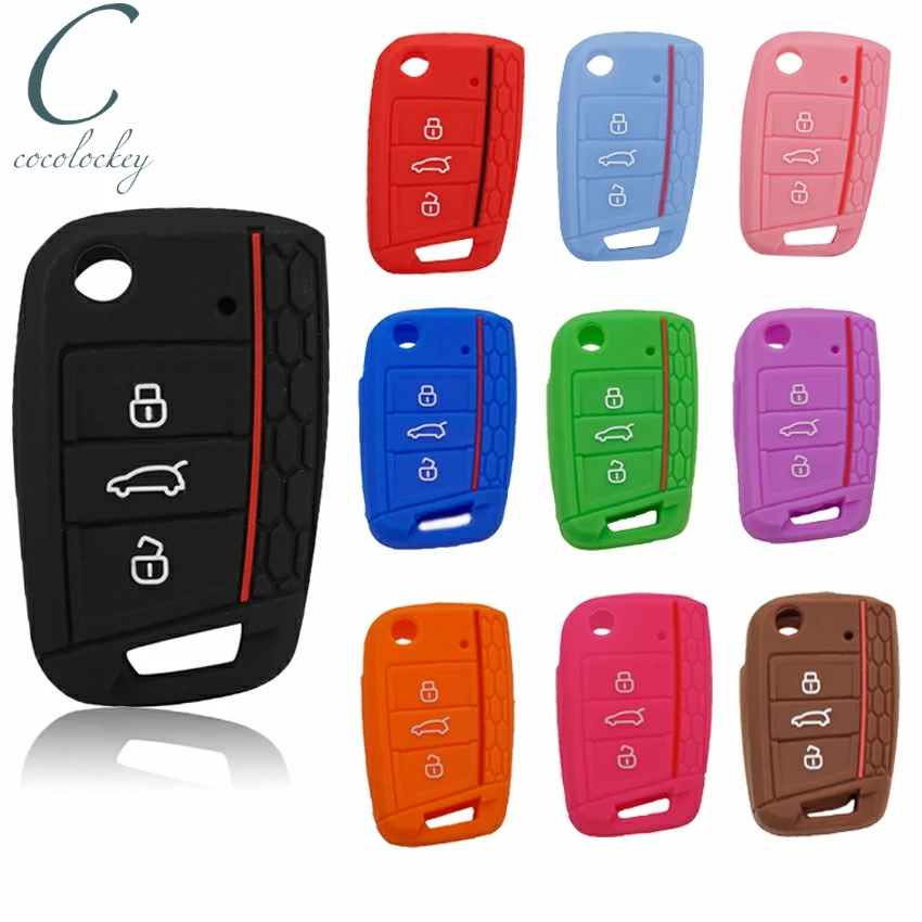 Cocolockey силиконовый чехол для ключей автомобиля, защитный чехол для VW Polo Golf 7 MK7 для Skoda Octavia Combi A7 для SEAT Leon Ibiza CUPTRA