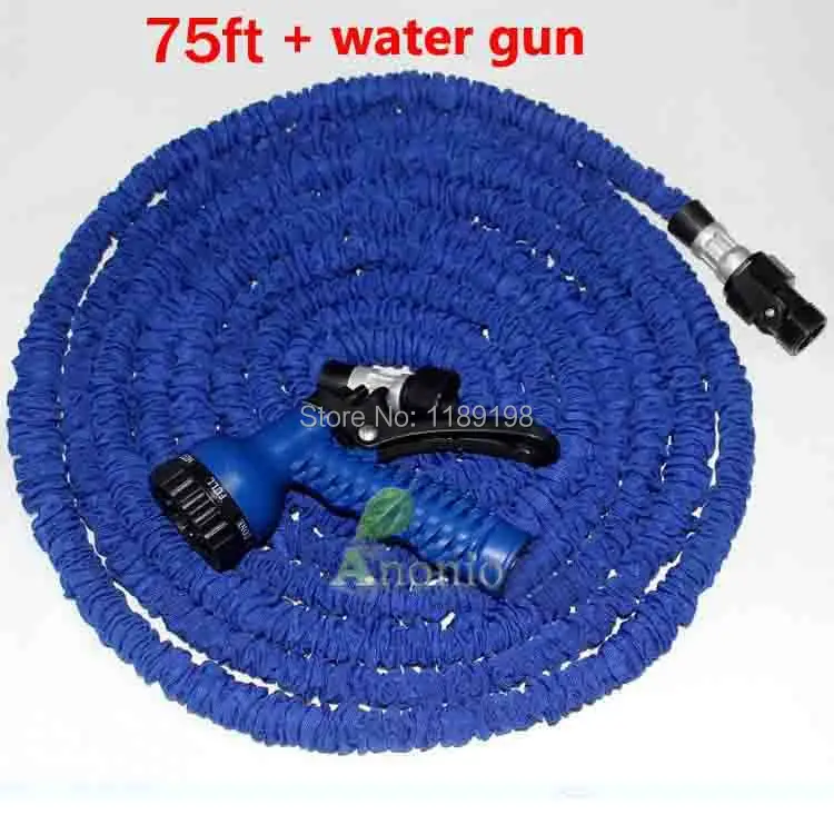 Шланг 75 футов с пистолетом садовая труба синий водяной клапан + пистолет