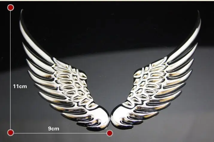 Rete 3D safe guard angel wing креативная Серебристая золотистая металлическая наклейка на