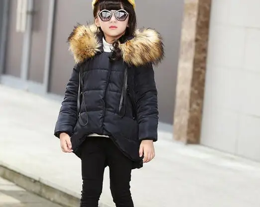 Зимняя куртка для девочки 2016 новинка жакет Большой зимний длинный уплотненный