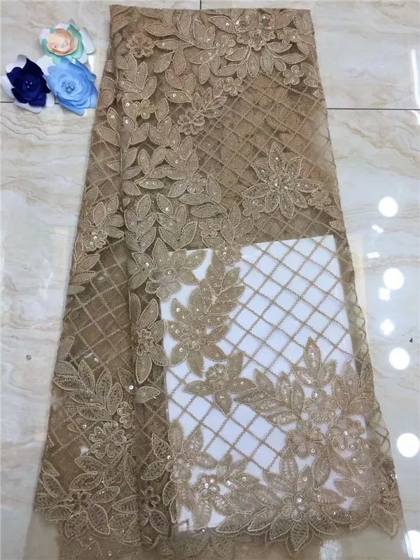 Бесплатная доставка (5 ярдов/шт) изящная африканская сетчатая кружевная ткань
