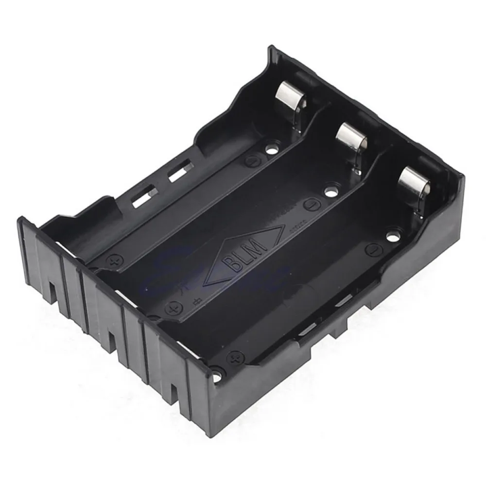 

3 slots Black Plastic 3.7V 18650 Batteries 6 Pin Battery Holder Case
